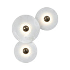Modern Alabaster Round LED Flush Mount Wall Light