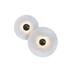 Modern Alabaster Round LED Flush Mount Wall Light