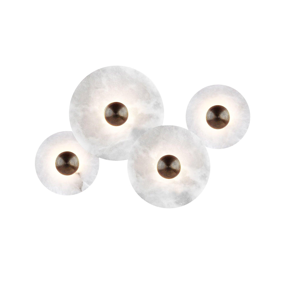 Modern Alabaster Round LED Flush Mount Wall Light