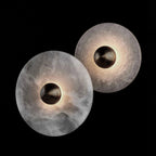 Modern Alabaster Round LED Flush Mount Wall Light