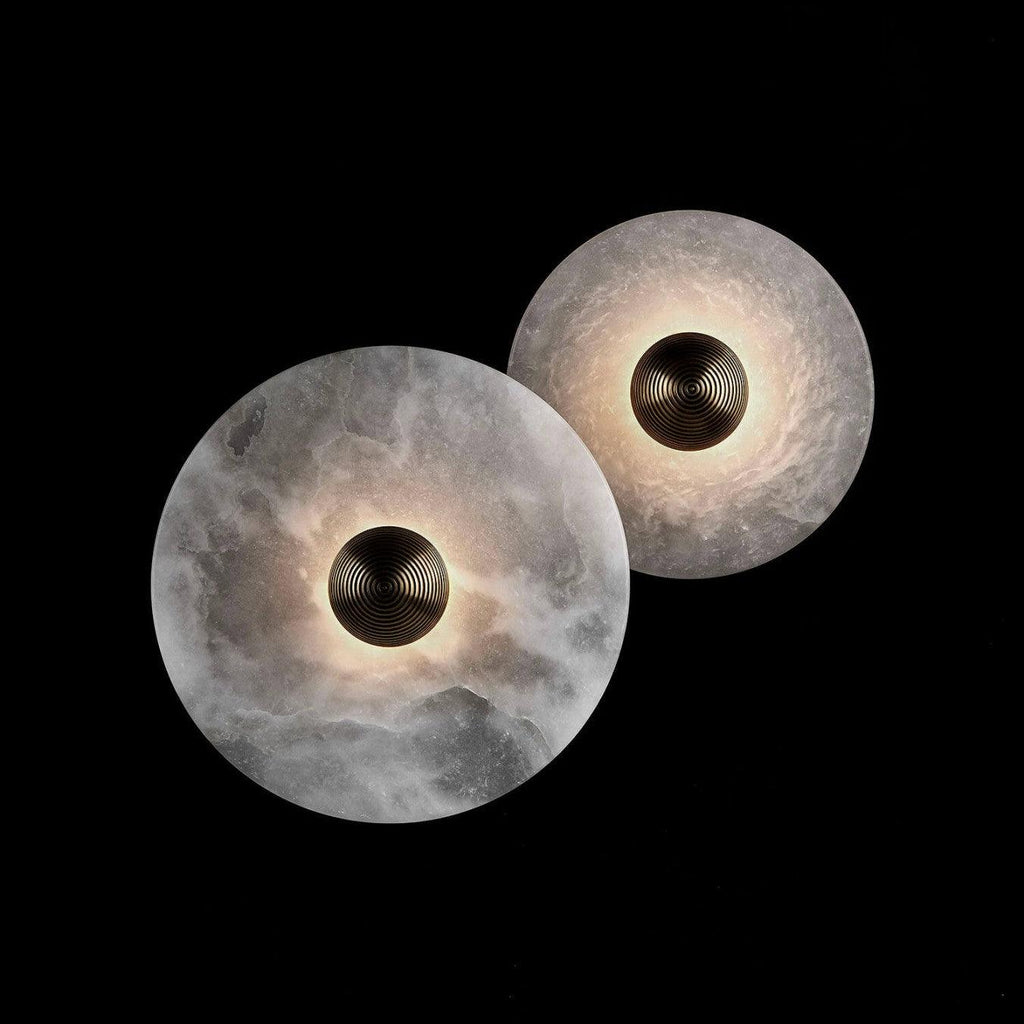 Modern Alabaster Round LED Flush Mount Wall Light