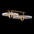 Modern Alabaster Round LED Flush Mount Wall Light