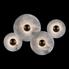 Modern Alabaster Round LED Flush Mount Wall Light