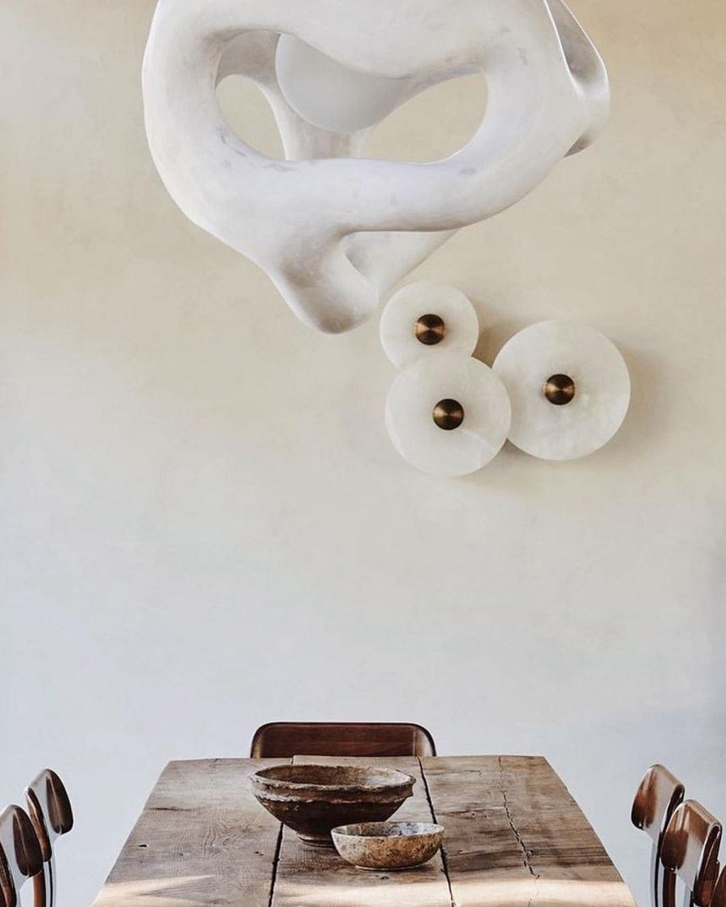 Modern Alabaster Round LED Flush Mount Wall Light