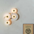 Modern Alabaster Round LED Flush Mount Wall Light