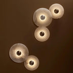 Modern Alabaster Round LED Flush Mount Wall Light