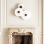 Modern Alabaster Round LED Flush Mount Wall Light