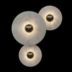 Modern Alabaster Round LED Flush Mount Wall Light