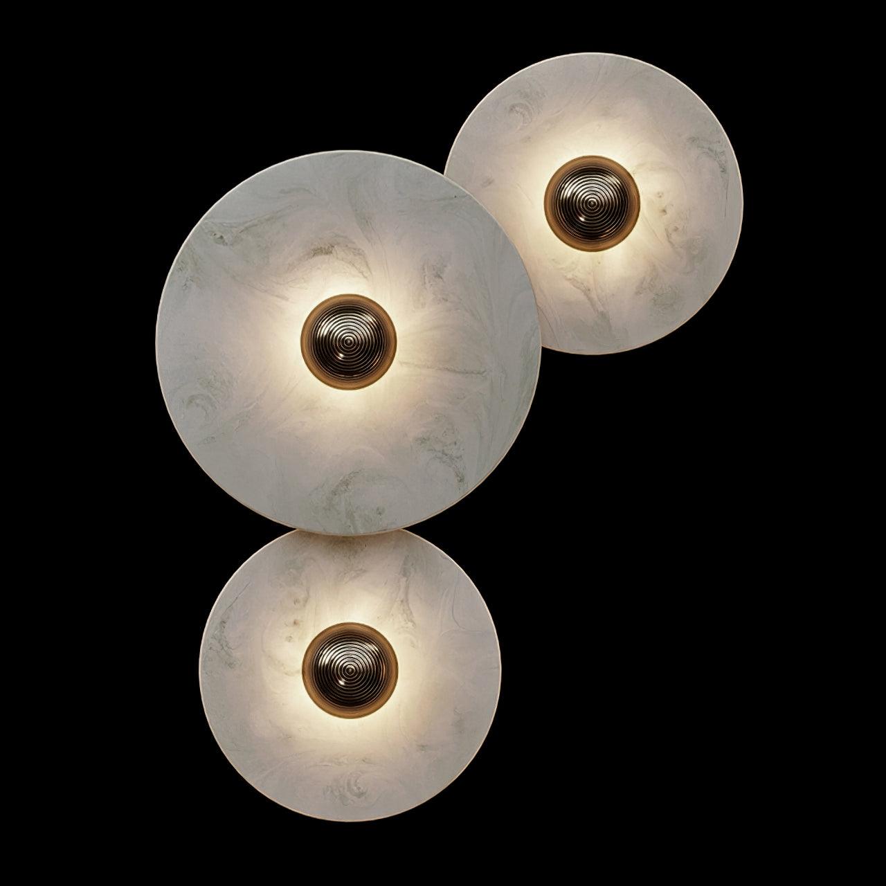 Modern Alabaster Round LED Flush Mount Wall Light