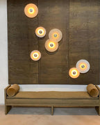 Modern Alabaster Round LED Flush Mount Wall Light