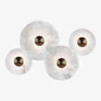 Modern Alabaster Round LED Flush Mount Wall Light