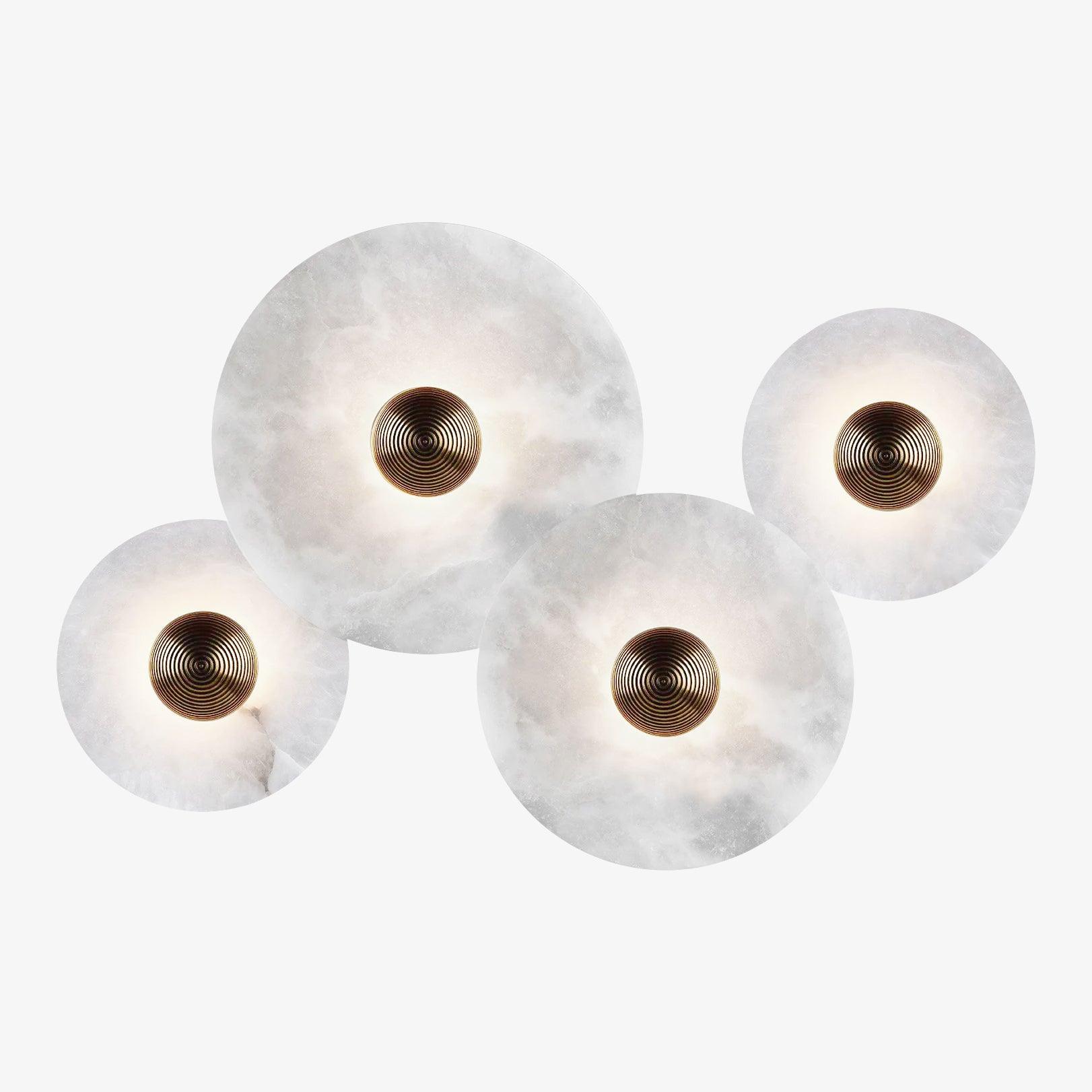 Modern Alabaster Round LED Flush Mount Wall Light