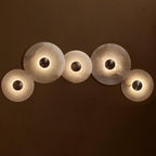 Modern Alabaster Round LED Flush Mount Wall Light