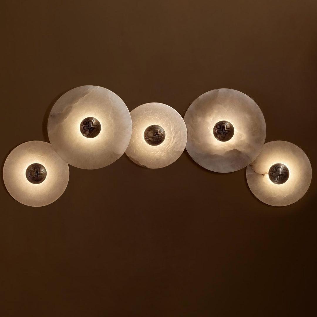 Modern Alabaster Round LED Flush Mount Wall Light