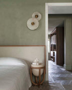 Modern Alabaster Round LED Flush Mount Wall Light