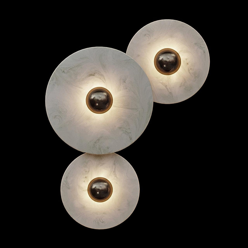 Modern Alabaster Round LED Flush Mount Wall Light