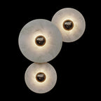 Modern Alabaster Round LED Flush Mount Wall Light