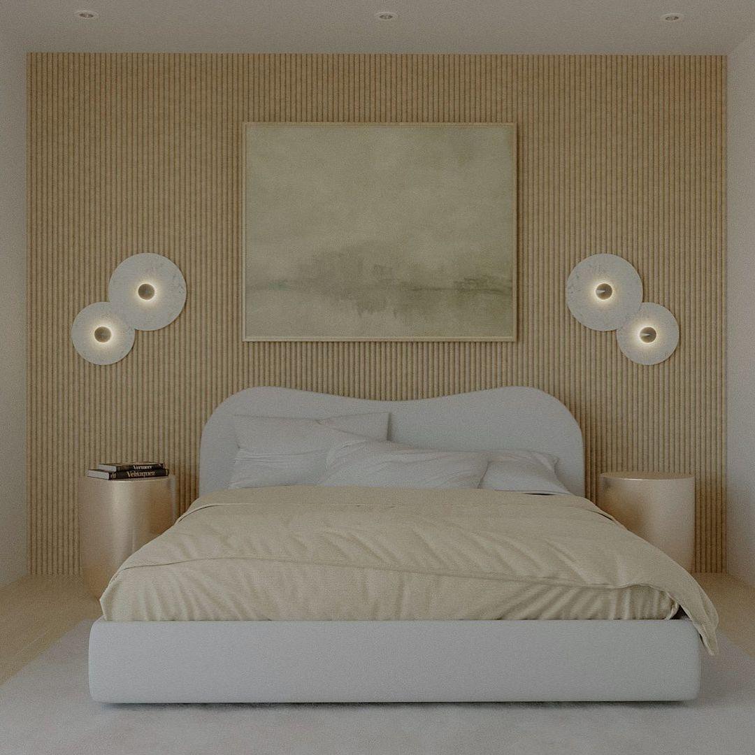 Modern Alabaster Round LED Flush Mount Wall Light