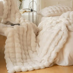 Reversible Bubble Pattern Blanket Cozy All-Season Home Throw
