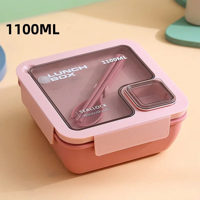 Leak Proof Bento Lunch Box Cutlery Microwave Safe Meal Prep Container - Image 14