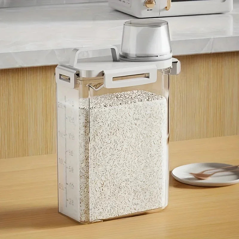 Airtight Food Storage Container Rice Cereal Flour Dispenser Measuring Cup - Image 2