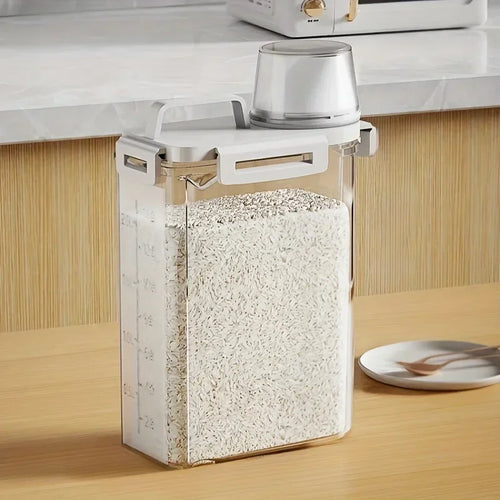 Airtight Food Storage Container Rice Cereal Flour Dispenser Measuring Cup - Image 2