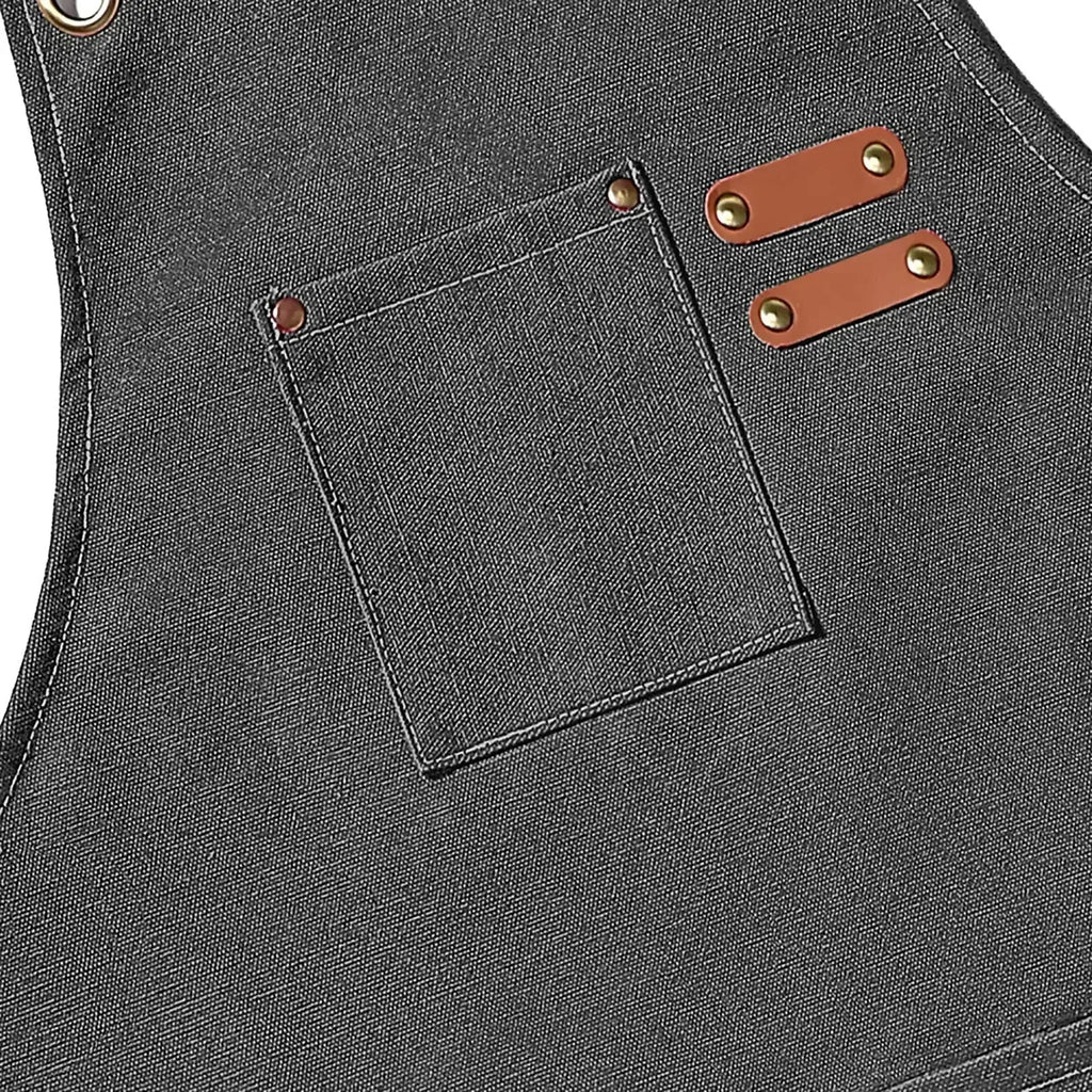 Canvas Apron Unisex Chef Work Apron Pockets Adjustable Durable - Image 4