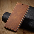 Leather Wallet Phone Case Magnetic Flip Closure - Image 4