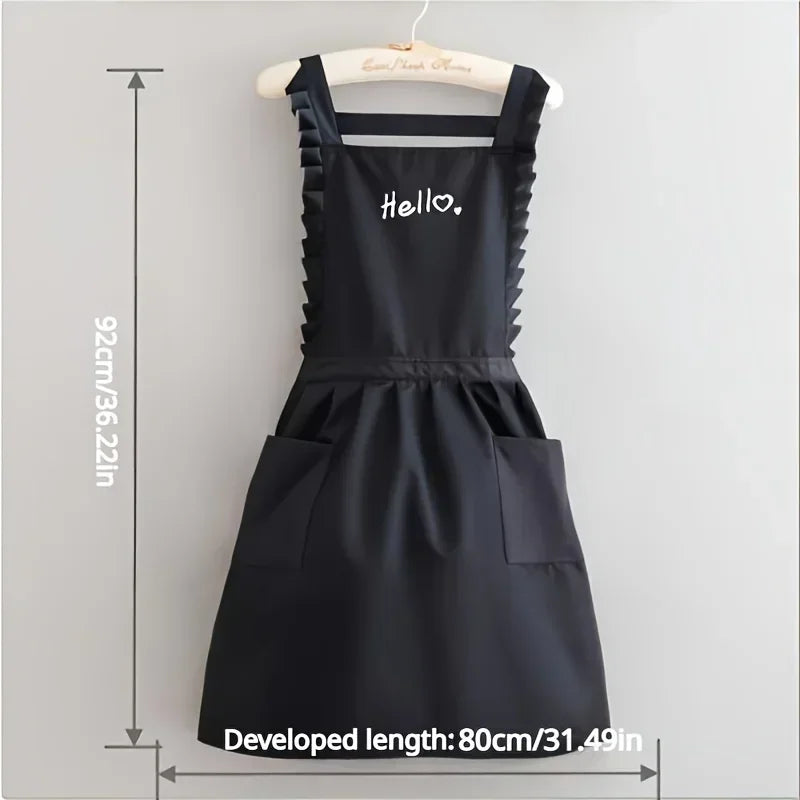 Waterproof Apron Women Floral Restaurant Gardening Work Uniform - Image 4