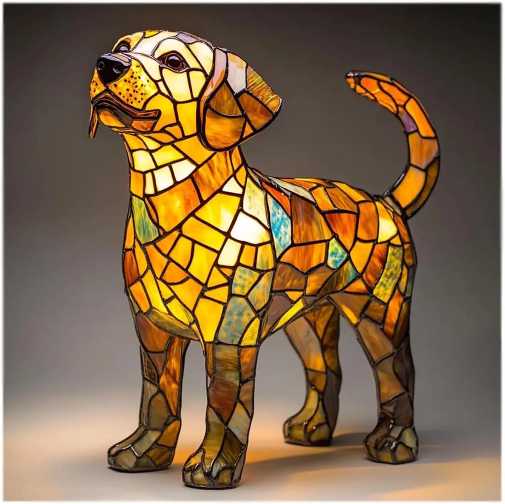 Colorful Dog Figurine Table Lamp Playful Artistic Home Décor