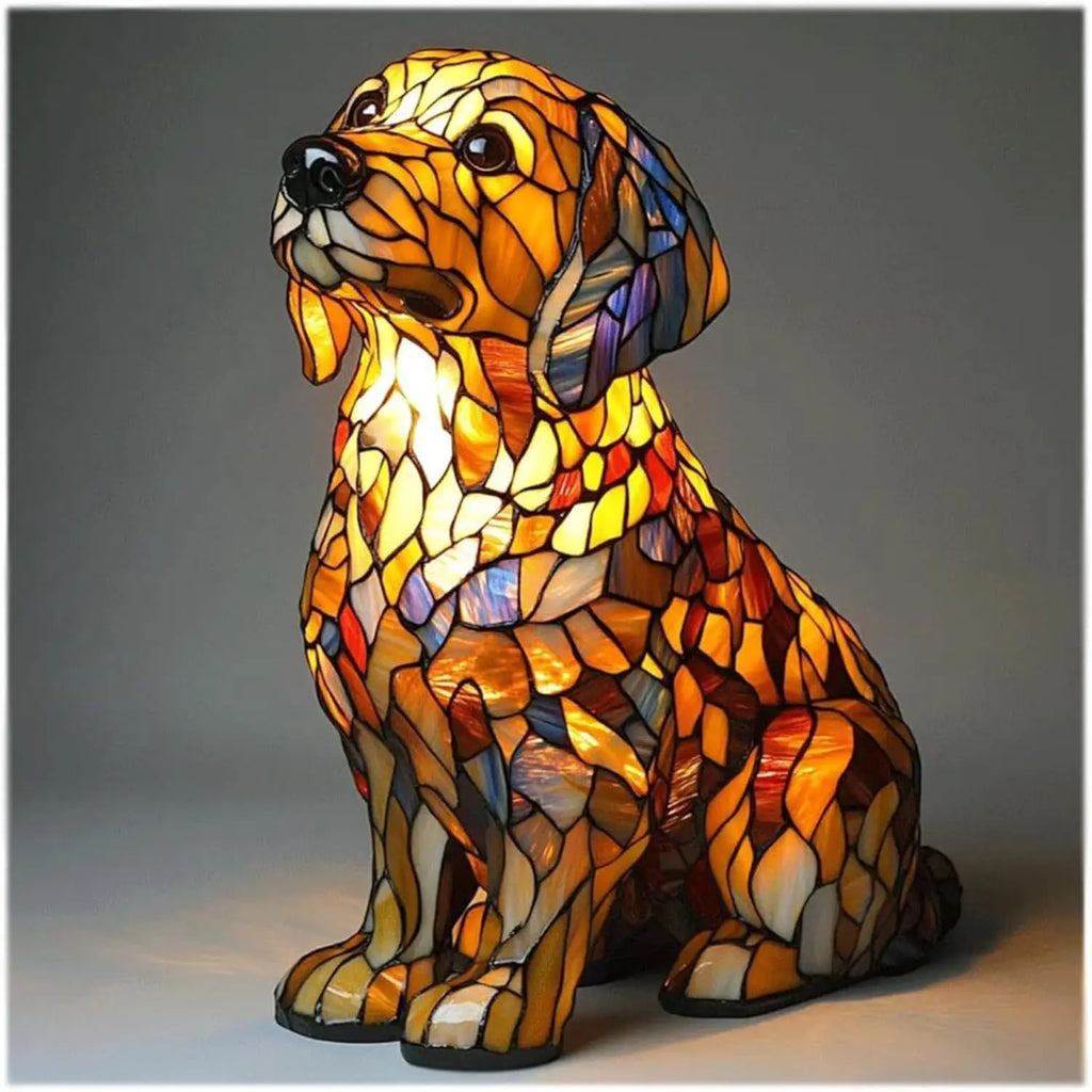 Colorful Dog Figurine Table Lamp Playful Artistic Home Décor