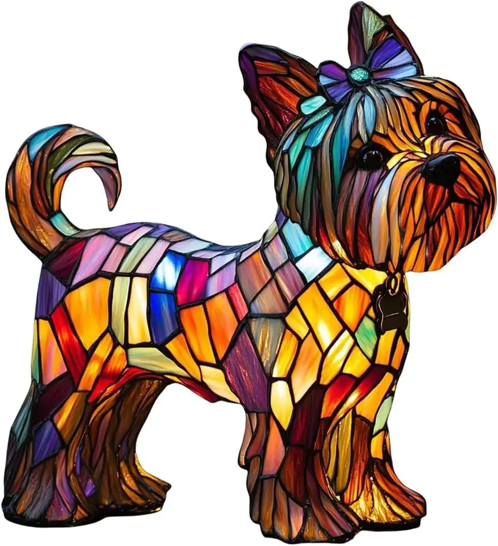 Colorful Dog Figurine Table Lamp Playful Artistic Home Décor