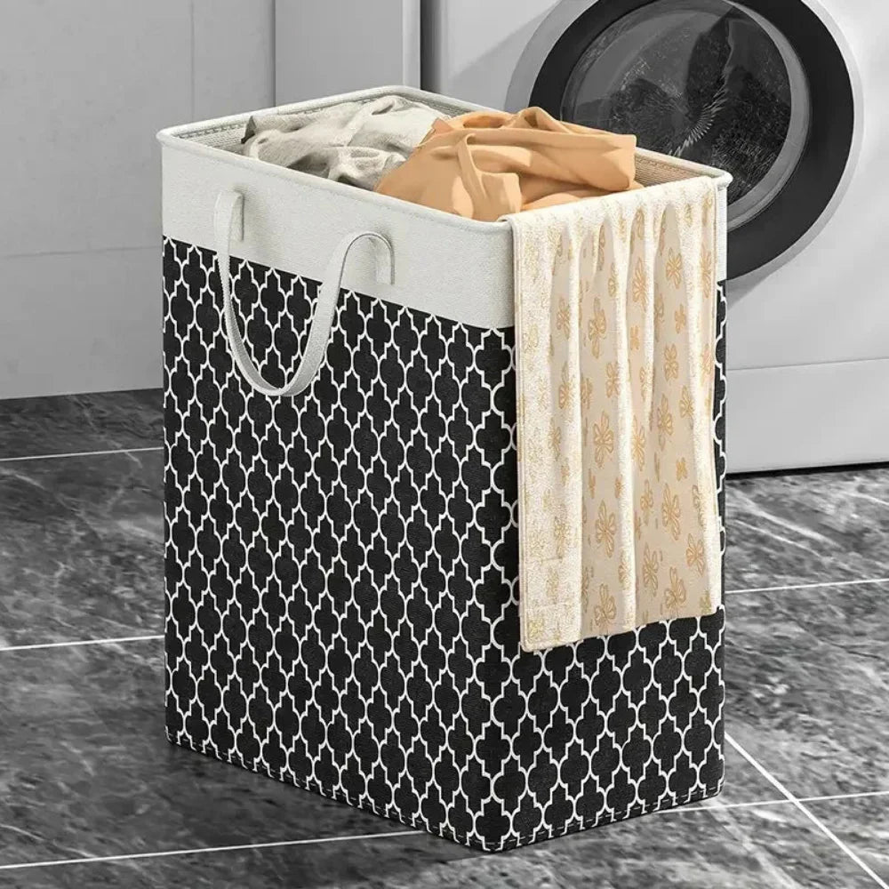 Laundry Hamper 75L Foldable Waterproof Fabric Clothes Basket Handles