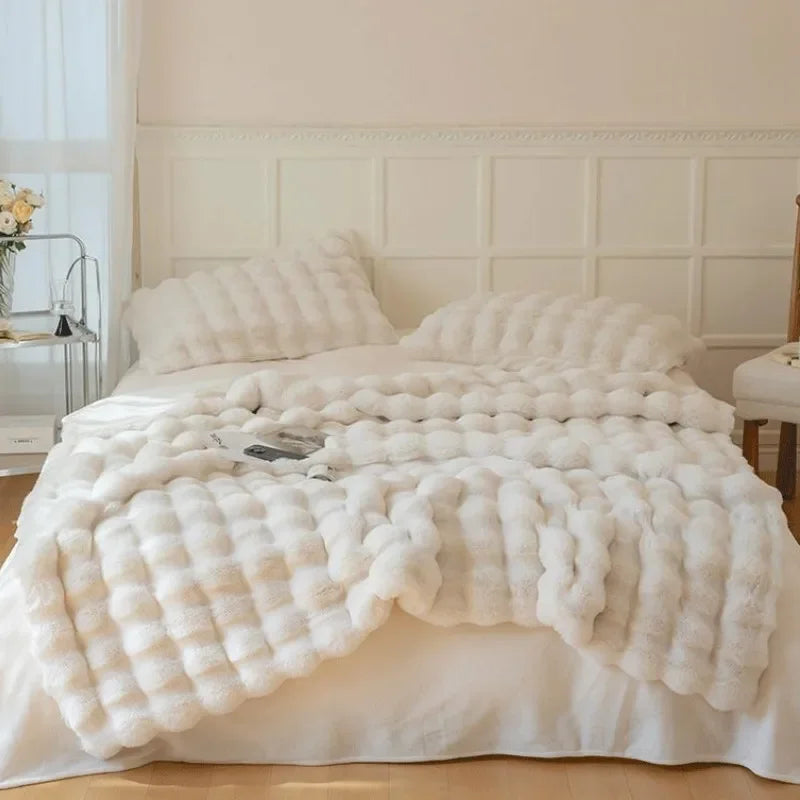 Reversible Textured Blanket for Sofa, Bed or Living Room