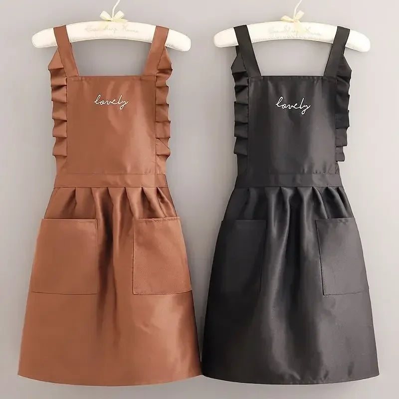 Waterproof Apron Women Floral Restaurant Gardening Work Uniform