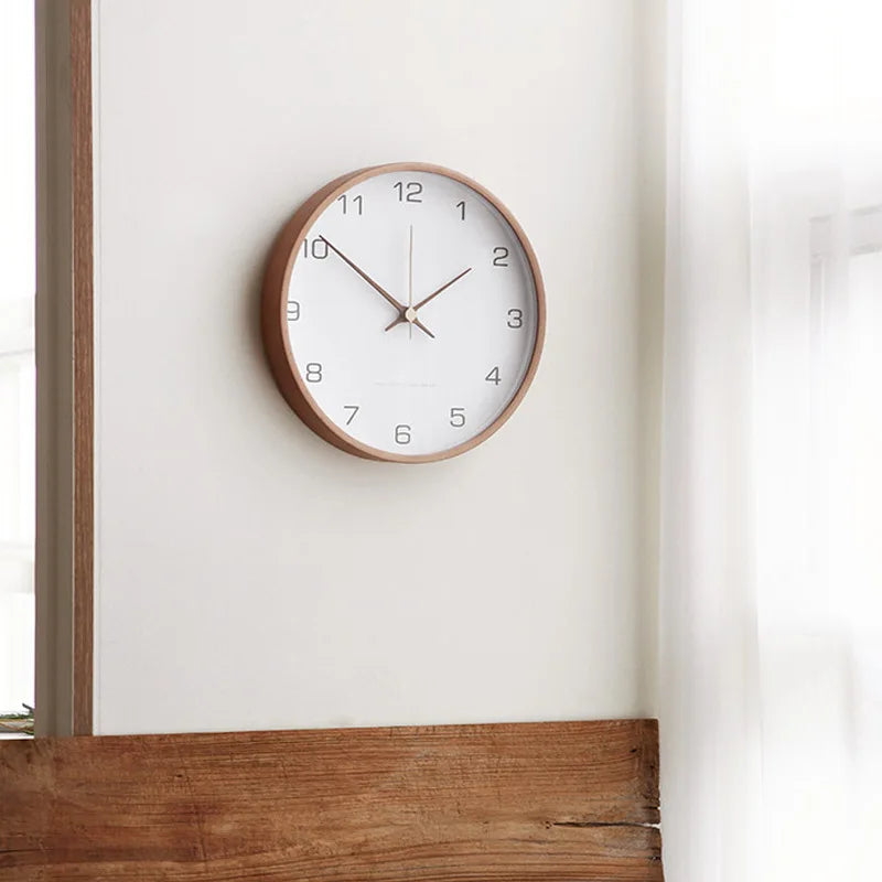 Nordic Round Wall Clock Quiet Contemporary Home Décor