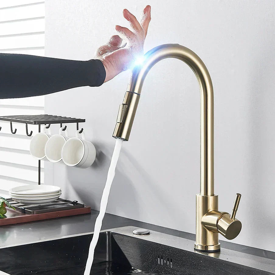 Touch Control Kitchen Tap Pull-Out Spout for Easy Use