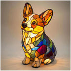 Colorful Dog Figurine Table Lamp Playful Artistic Home Décor