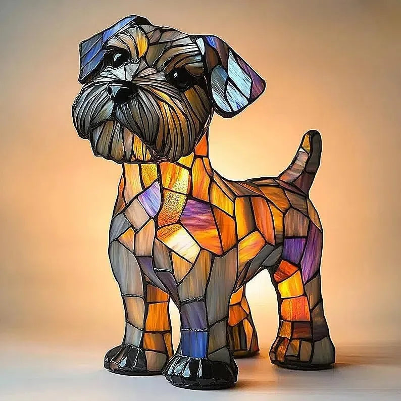 Colorful Dog Figurine Table Lamp Playful Artistic Home Décor