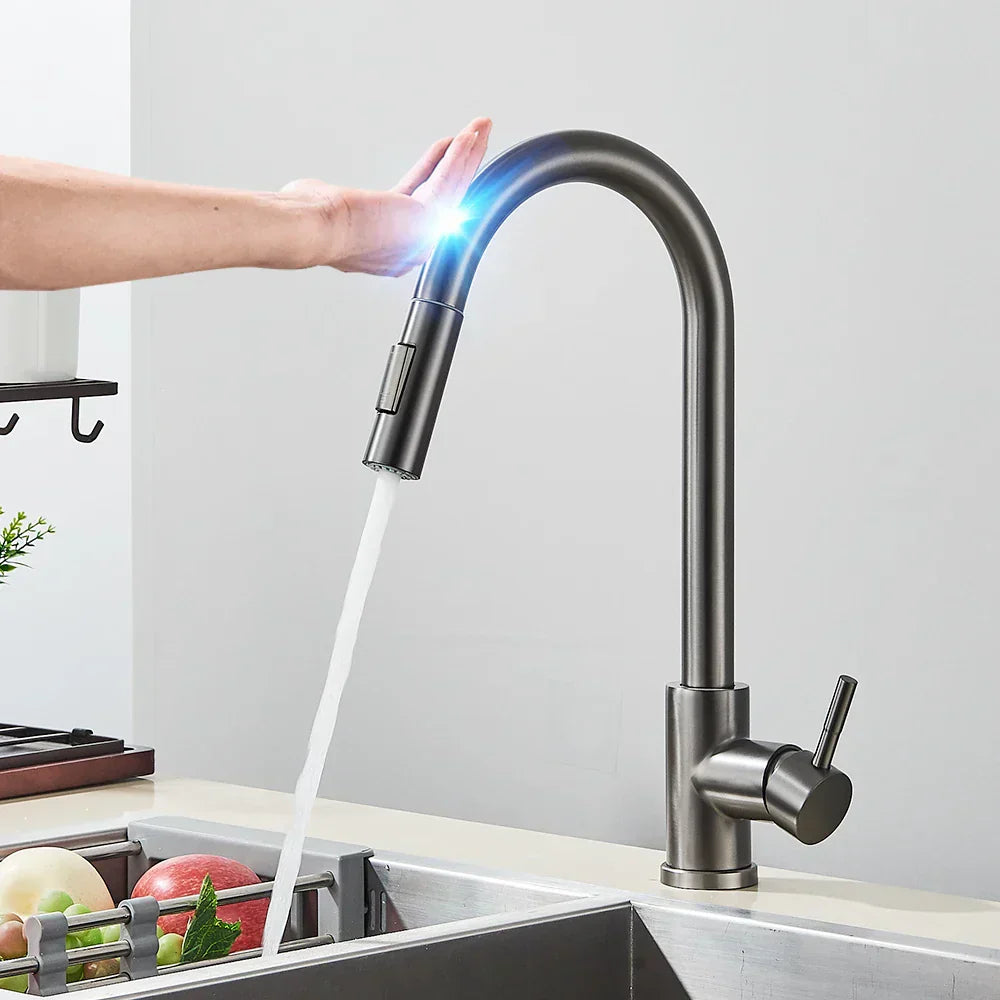 Touch Control Kitchen Tap Pull-Out Spout for Easy Use