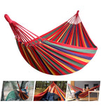 Canvas Hammock | Striped Double Swing Bed – Indoor & Outdoor Camping Hammock - Image 2