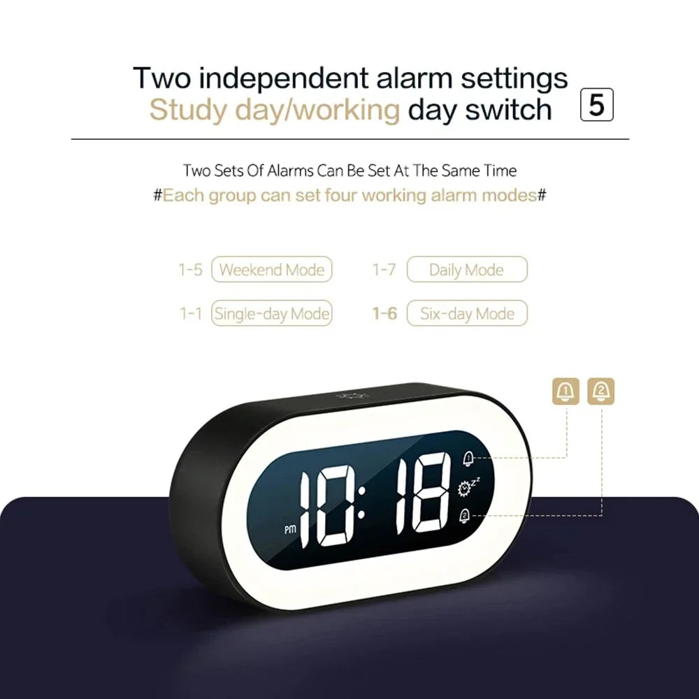 Digital Sunrise Alarm Clock LED Time Display and Night Light