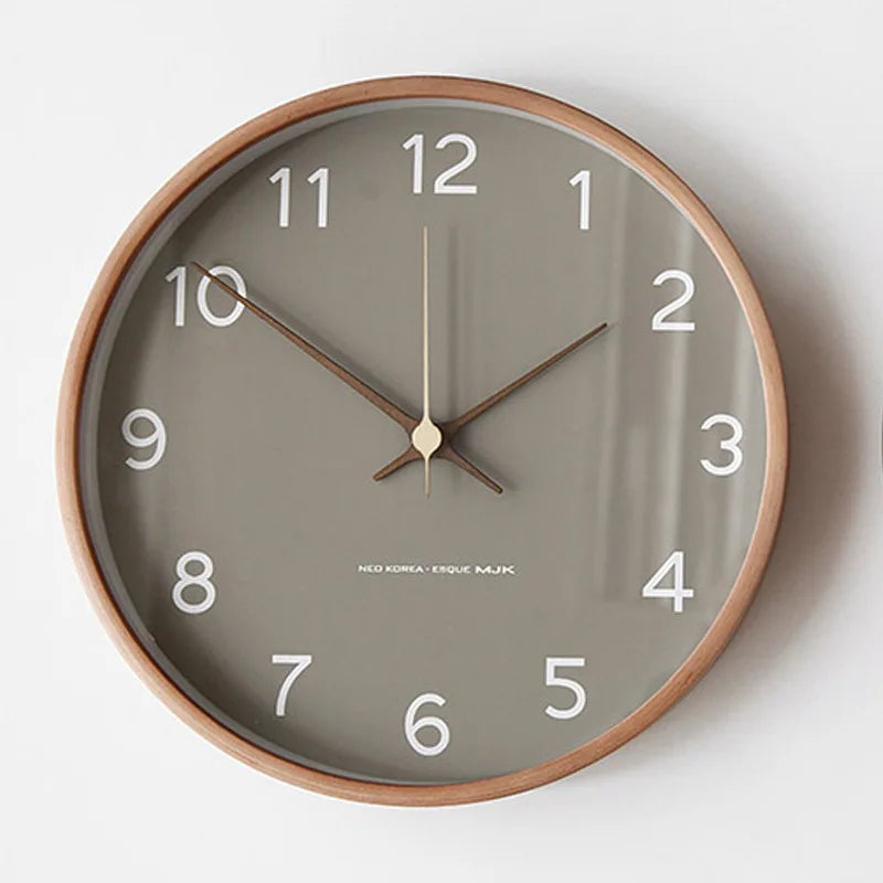 Nordic Round Wall Clock Quiet Contemporary Home Décor
