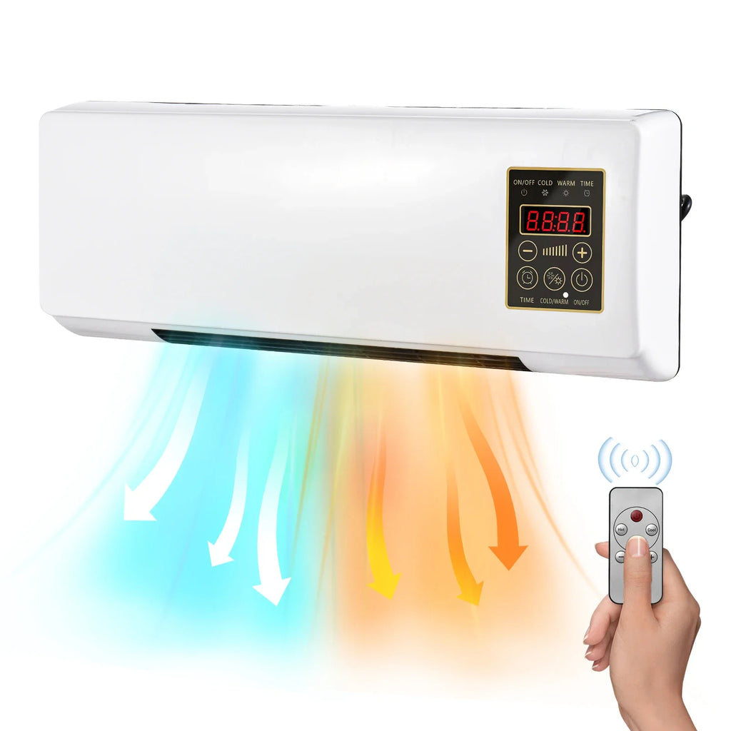 Wall Mounted Heater Fan Combo 2-in-1 Space Saving PTC Ceramic Remote - Image 8