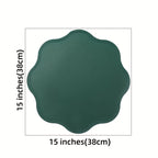 Round Faux Leather Placemats Waterproof Embossed Dining Table Set - Image 4
