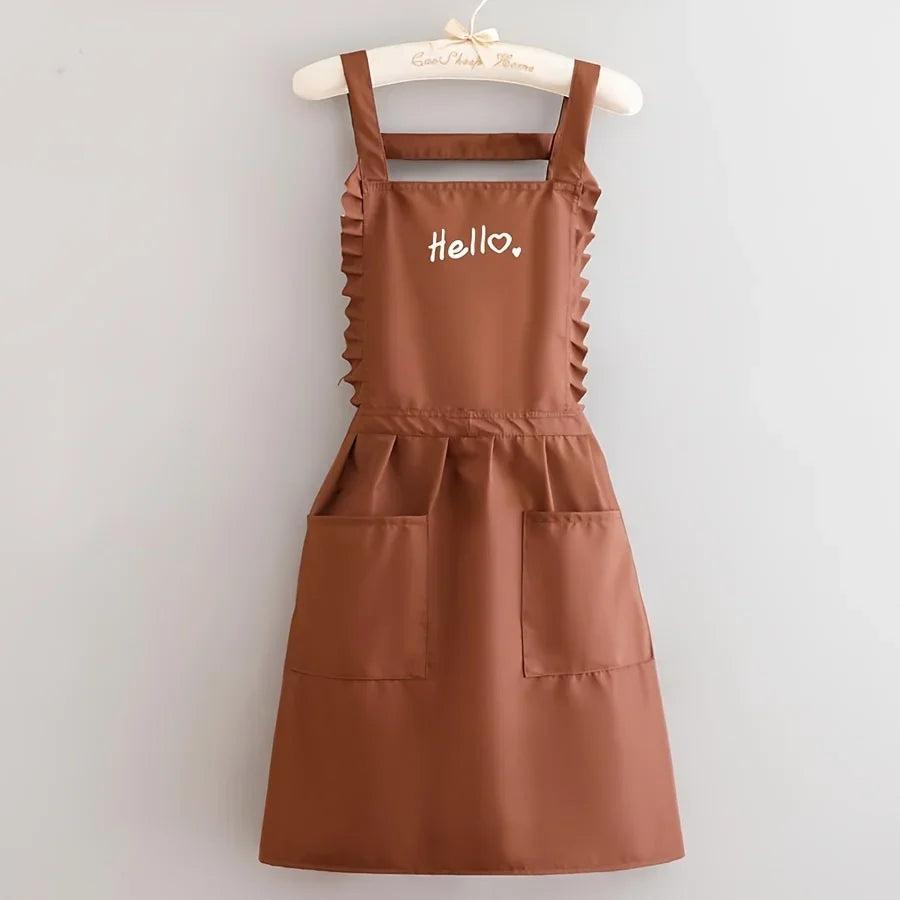 Waterproof Apron Women Floral Restaurant Gardening Work Uniform - Image 8
