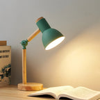 Wood Desk Lamp Adjustable Nordic Wooden Bedside Table Light