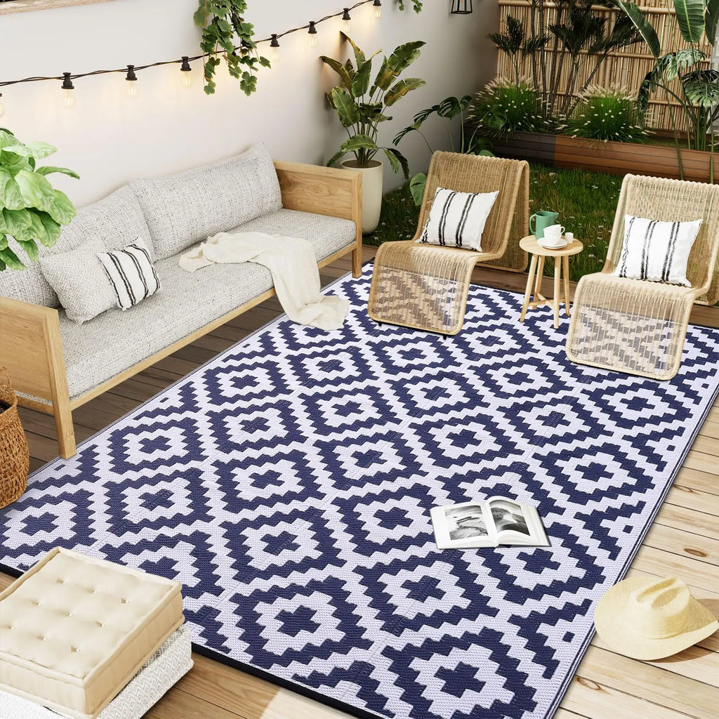 Outdoor Rug Reversible Waterproof Patio Mat Weatherproof Easy Clean - Image 10