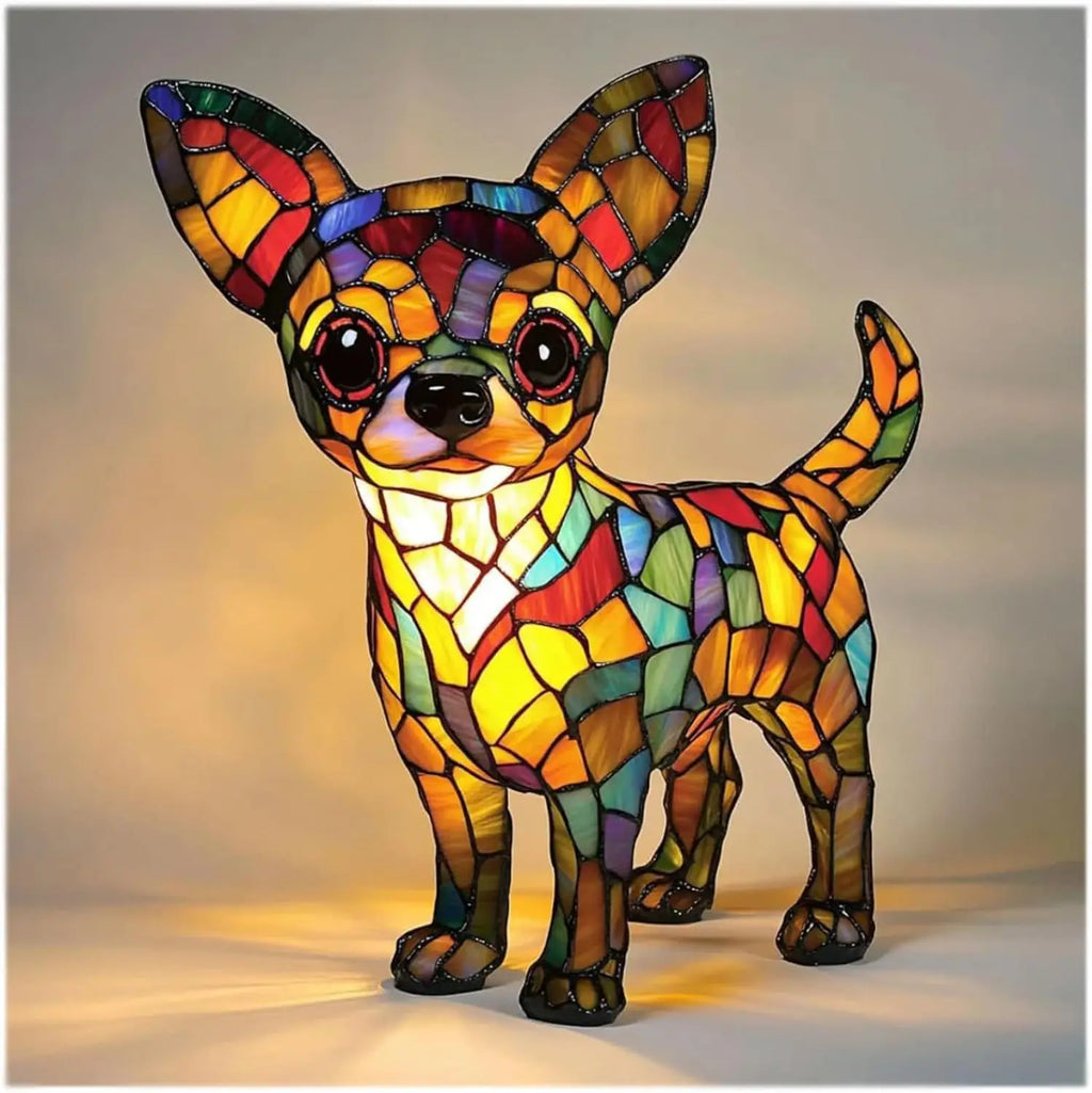 Colorful Dog Figurine Table Lamp Playful Artistic Home Décor