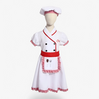 Kids Chef Costume for Girls Dress Apron Hat Set - Image 5